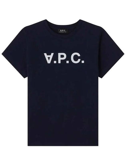 VPC Logo Organic Cotton Short Sleeve T-Shirt Navy - A.P.C. - BALAAN 2