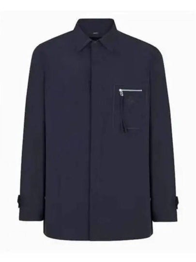 Nylon Long Sleeve Shirt Blue - FENDI - BALAAN 2