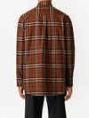 Blurred Check Cotton Long Sleeve Shirt Brown - BURBERRY - BALAAN 4