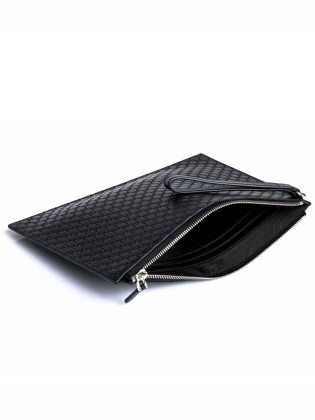 GG Micro Ssima Strap Clutch Bag Black - GUCCI - BALAAN 5