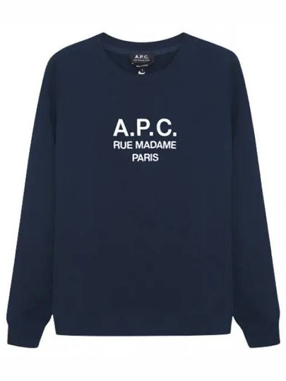 Women's Tina Logo Sweat Sweatshirt Navy - A.P.C. - BALAAN 2