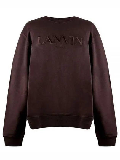 Embroidered Logo Sweatshirt Brown - LANVIN - BALAAN 2