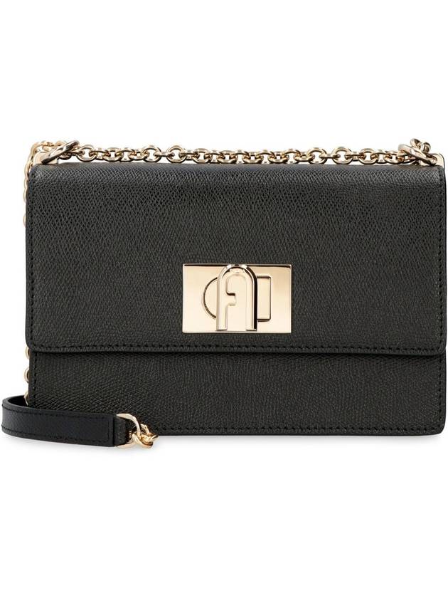 1927 leather gold-plated mini cross bag black - FURLA - BALAAN 3