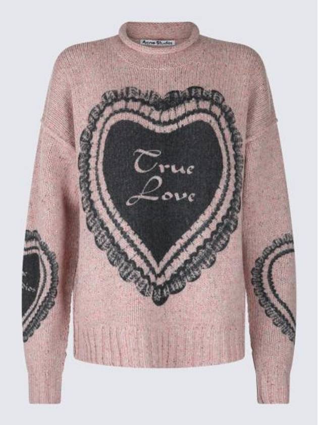 Heart Print Chunky Knit Sweater A60552 - ACNE STUDIOS - BALAAN 3