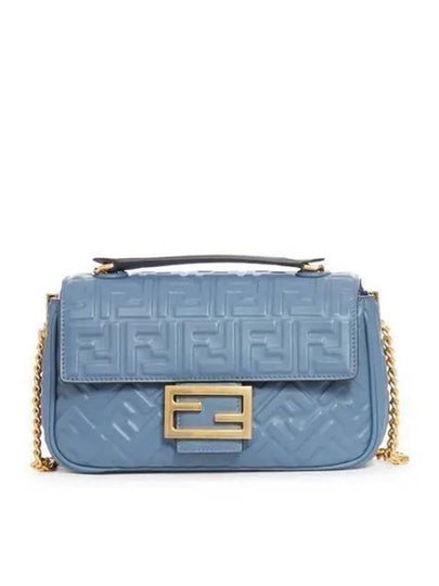 Baguette Medium Nappa Leather Chain Shoulder Bag Blue - FENDI - BALAAN 2