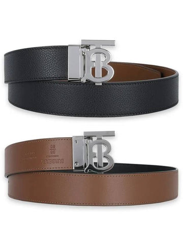 Men s TB Logo Monogram Reversible Belt Black Brown 8043247 - BURBERRY - BALAAN 1