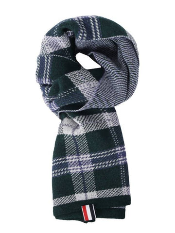 Tartan Check Scarf Dark Green - THOM BROWNE - BALAAN 1