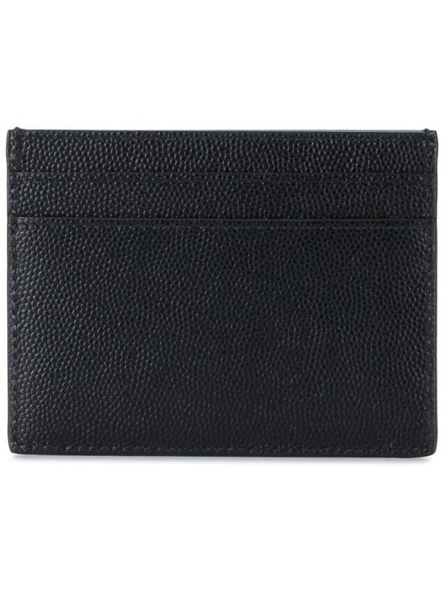 Embossed Leather Card Wallet Black - SAINT LAURENT - BALAAN 3