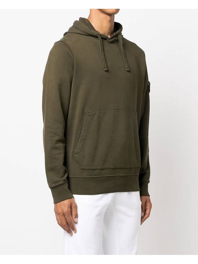 Signature Logo Patch Hoodie Olive - STONE ISLAND - BALAAN 3