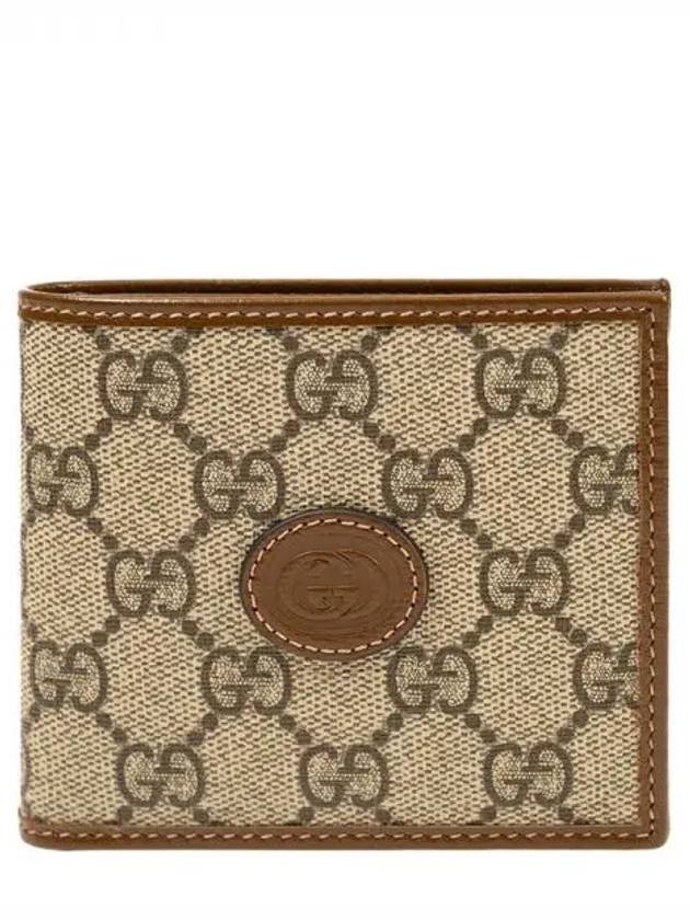 GG Supreme Interlocking Half Wallet Brown - GUCCI - BALAAN 2