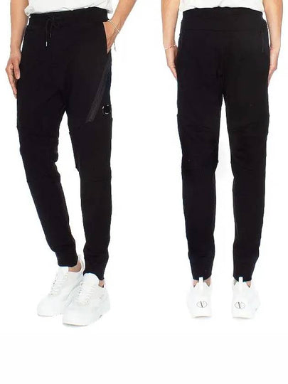 Diagonal Raised Fleece Track Pants Black - CP COMPANY - BALAAN 2