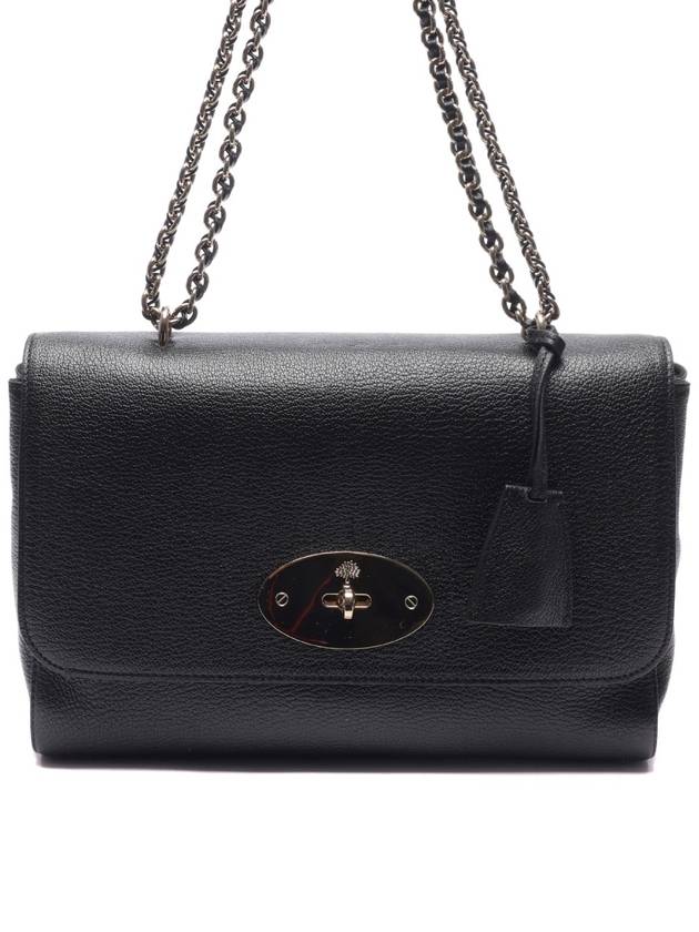 Lily Chain Medium Goat Leather Shoulder Bag Black - MULBERRY - BALAAN 3