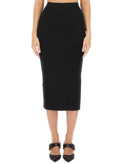 Rib Knit Pencil Skirt Black - ALEXANDER MCQUEEN - BALAAN 2