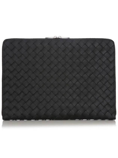 Intrecciato Calfskin Clutch Bag Black - BOTTEGA VENETA - BALAAN 2