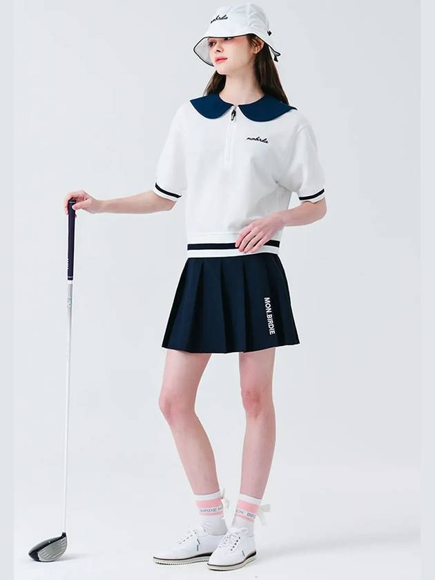 Ball marker patch nylon pleated skirt NAVY - MONBIRDIE GOLF - BALAAN 6