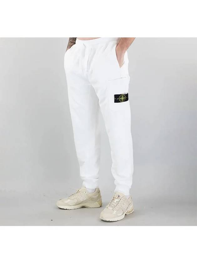 Wappen Patch Drawstring Track Pants White - STONE ISLAND - BALAAN 6