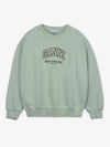 Logo Crew Neck Sweatshirt Aqua Form - GANNI - BALAAN 2