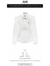 BFUSH063 CO0031 168 Embroidered Logo Cotton Oxford Shirt Natural White Men s TJ - AMI - BALAAN 2
