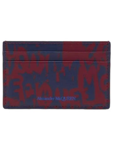 Graphic card holder red wallet - ALEXANDER MCQUEEN - BALAAN 1