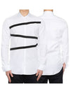 Diagonal stripe embroidery white shirt 648S - NEIL BARRETT - BALAAN 1