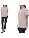 Men's Heart Logo Polo Shirt Beige - AMI - BALAAN 2