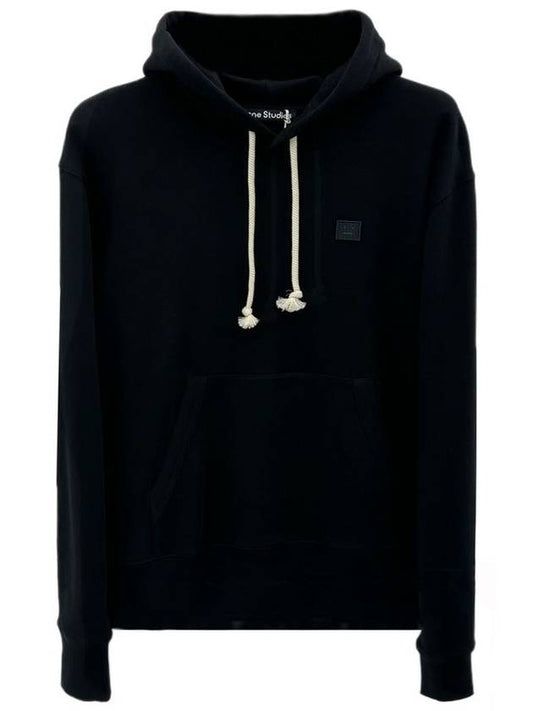 Face Patch Cotton Hoodie Black - ACNE STUDIOS - BALAAN 2