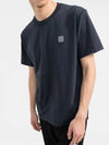 Men's Logo Short Sleeve T-Shirt Navy - STONE ISLAND - BALAAN 4