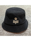 Haley Embroidered Logo Bucket Hat Black - ISABEL MARANT - BALAAN 3