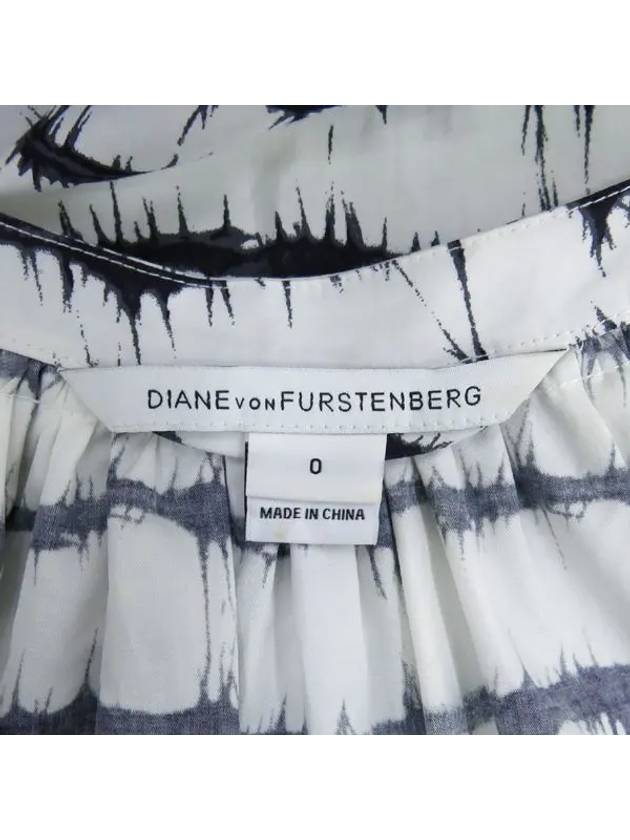 White color pattern striped dress with straps - DIANE VON FURSTENBERG - BALAAN 6