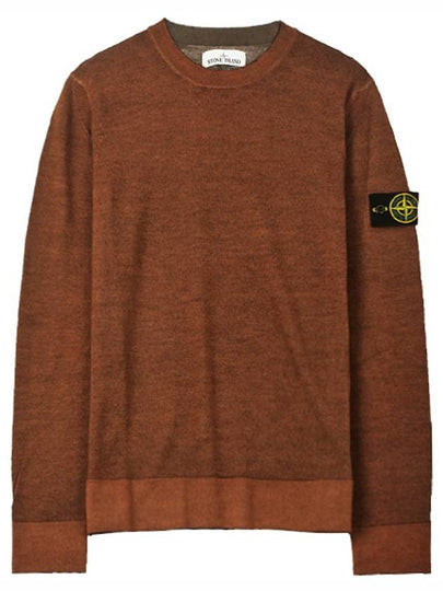 Wappen Patch Round Wool Knit Top Orange - STONE ISLAND - BALAAN 2