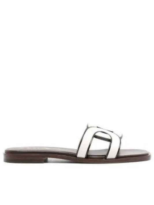 Women's Chain Flat Sandals Slippers White - TOD'S - BALAAN 2