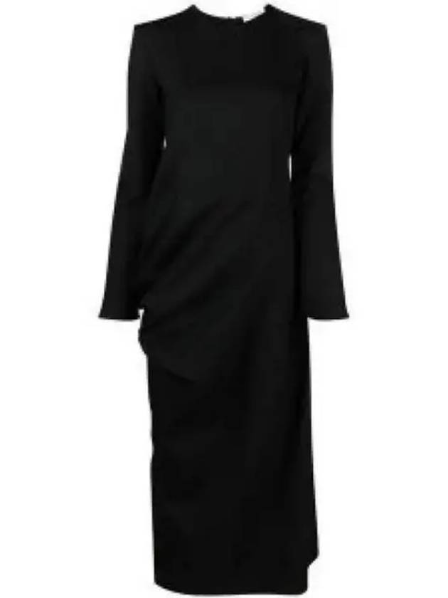 Women's Lucien Asymmetrical Midi Dress Black - THE ROW - BALAAN 2