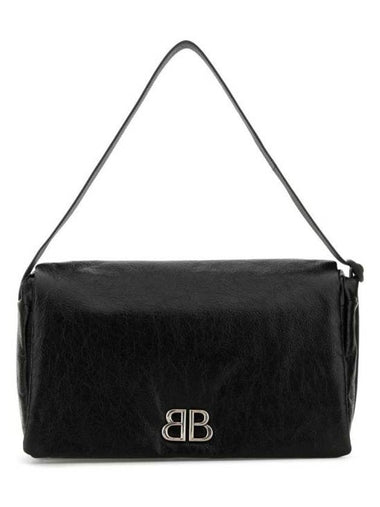 Monaco Flap Medium Shoulder Bag Black - BALENCIAGA - BALAAN 1