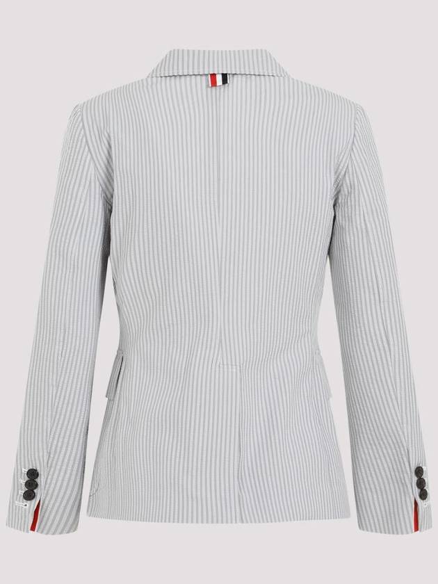 Striped Seersucker Single Breasted Blazer FBC900UF0600 - THOM BROWNE - BALAAN 3