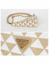 triangle logo embroidery fabric mini bag beige - PRADA - BALAAN.