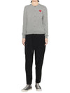 Play Red Heart Logo Print Wool Cardigan Gray - COMME DES GARCONS - BALAAN 5