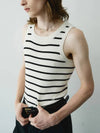 Square neck knit sleeveless black ivory - NOIRER - BALAAN 7