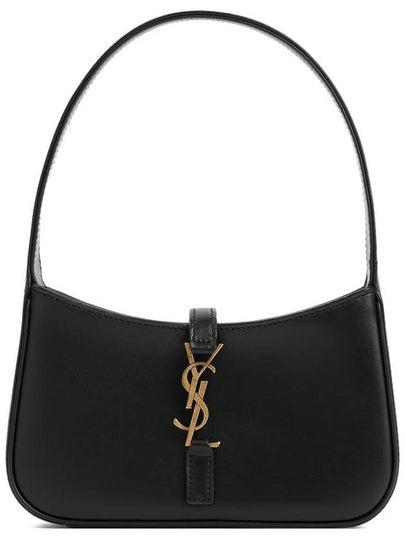 LE 5A 7 Small Smooth Leather Hobo Shoulder Bag Black - SAINT LAURENT - BALAAN 2