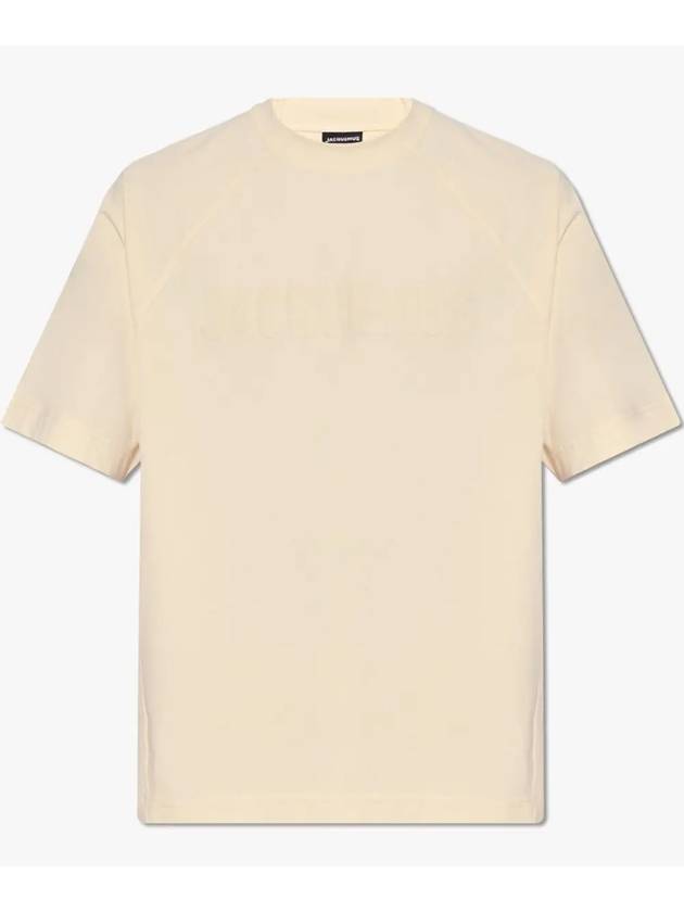 Le Typo Cotton Short Sleeve T-shirt Light Beige - JACQUEMUS - BALAAN 2