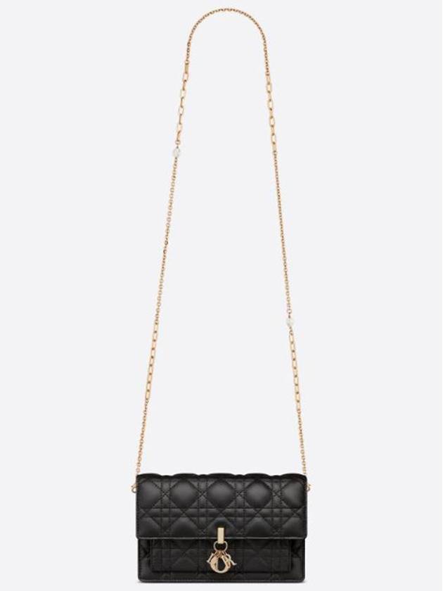 Lady Chain Canage Lambskin Pouch Bag Black - DIOR - BALAAN 5