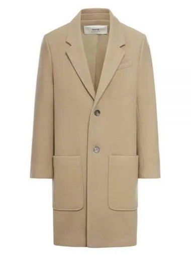 Two Button Wool Single Coat Champagne - AMI - BALAAN 1