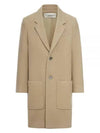 Two Button Wool Single Coat Champagne - AMI - BALAAN 1