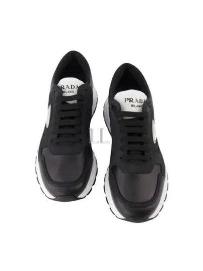 Nubuck Nylon Low Top Sneakers Black - PRADA - BALAAN 2