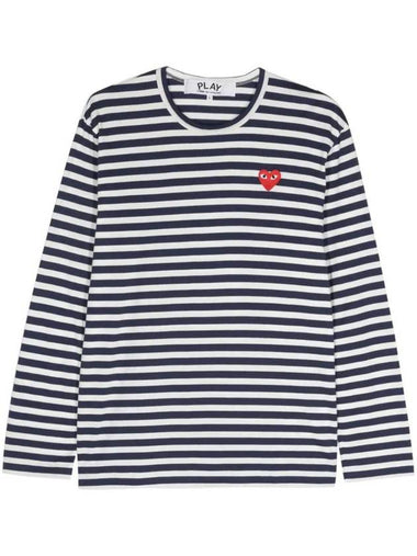 Applique Logo Striped Long Sleeve T-Shirt AXT010051 - COMME DES GARCONS PLAY - BALAAN 1