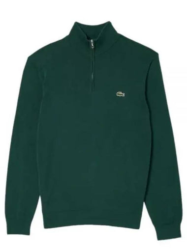 Classic Fit Half Zip Up Knit Top Green - LACOSTE - BALAAN 1