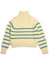 Doyou Know MC Women s Striped Wool Blend Half Zip Up Light Yellow Sweater DO6242KT40 1 - DOYOUKNOWMC GOLF WEAR - BALAAN 3