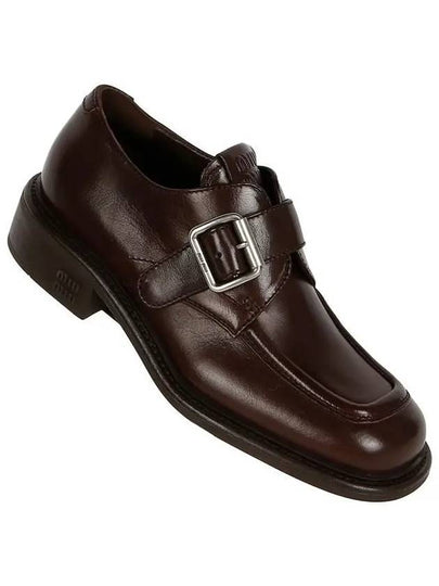 Leather Brogue Loafers Brown - MIU MIU - BALAAN 2