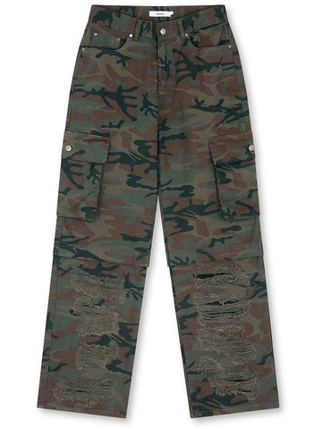 Wide Fit Camo Cargo Pants Khaki - NUAKLE - BALAAN 1