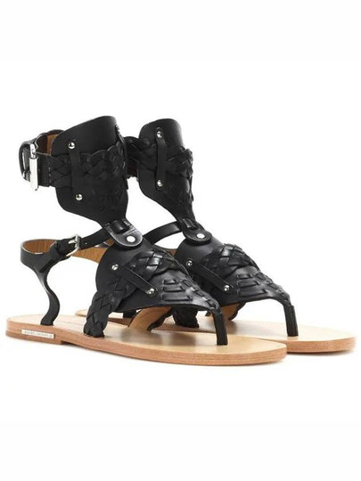 Jaili Leather Sandals Black - ISABEL MARANT - BALAAN 2