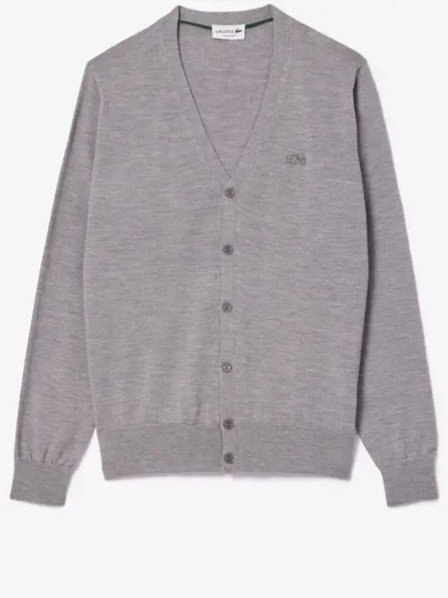 Vneck Wool Cardigan Grey - LACOSTE - BALAAN 2